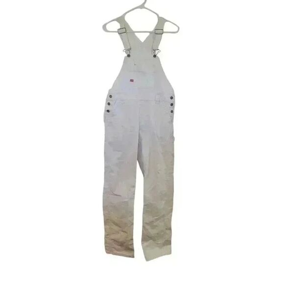 Dickie's Women's White Cotton Relaxed Fit Overalls - Picture 2 of 14